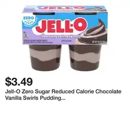 Wegmans Jell-O Zero Sugar Reduced Calorie Chocolate Vanilla Swirls Pudding Snacks offer
