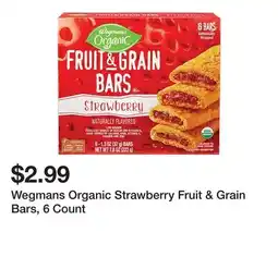 Wegmans Wegmans Organic Strawberry Fruit & Grain Bars, 6 Count offer