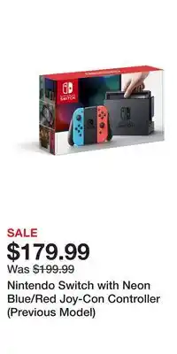Game Stop Nintendo Switch with Neon Blue/Red Joy-Con Controller (Previous Model) offer