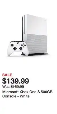 Game Stop Microsoft Xbox One S 500GB Console - White offer