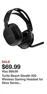Game Stop Turtle Beach Stealth 500 Wireless Gaming Headset for Xbox Series X/S, Xbox One - Black offer