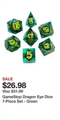 Game Stop GameStop Dragon Eye Dice 7-Piece Set - Green offer
