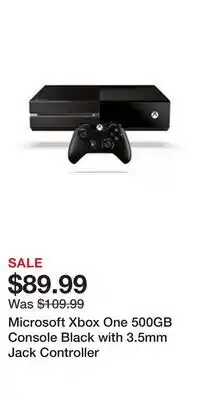 Game Stop Microsoft Xbox One 500GB Console Black with 3.5mm Jack Controller offer