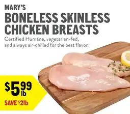 New Seasons Market Mary's boneless skinless chicken breasts offer