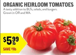 New Seasons Market Organic Heirloom Tomatoes offer