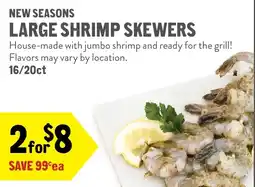 New Seasons Market Large Shrimp Skewers offer