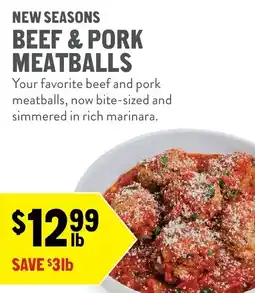 New Seasons Market New Seasons Beef & Pork Meatballs offer