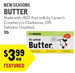 New Seasons Market New Seasons butter offer