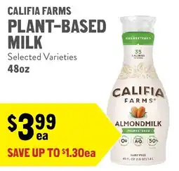 New Seasons Market Califia Farms Plant-Based Milk offer
