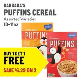 New Seasons Market Barbara's Puffins Cereal offer