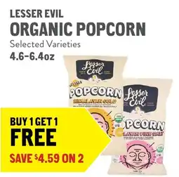 New Seasons Market Lesser Evil Organic Popcorn offer