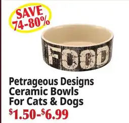 Ocean State Job Lot Petrageous Designs Ceramic Bowls For Cats & Dogs offer