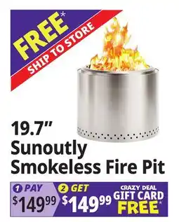 Ocean State Job Lot 19.7 Sunoutly Smokeless Fire Pit offer