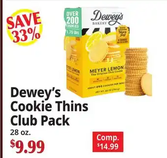 Ocean State Job Lot Dewey's Cookie Thins Club Pack offer