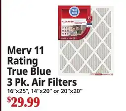 Ocean State Job Lot Merv 11 Rating True Blue 3 Pk. Air Filters offer
