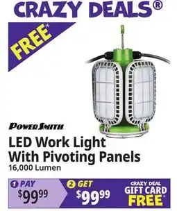 Ocean State Job Lot POWERSMITH LED Work Light With Pivoting Panels offer