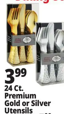 Ocean State Job Lot 24 Ct. Premium Gold or Silver Utensils offer