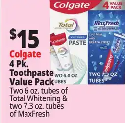 Ocean State Job Lot Colgate 4 Pk. Toothpaste Value Pack offer