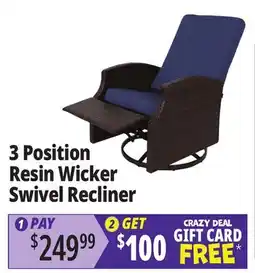 Ocean State Job Lot 3 Position Swivel Recliner Chair offer