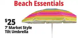 Ocean State Job Lot 7' Fiberglass Tilting Beach Umbrella offer