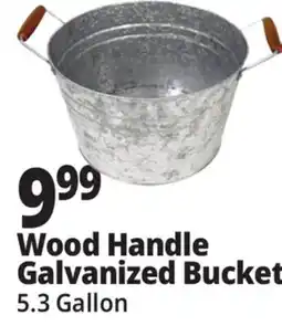 Ocean State Job Lot Wood Handle Galvanized Bucket offer