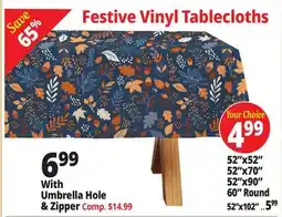 Ocean State Job Lot Festive Vinyl Tablecloths offer