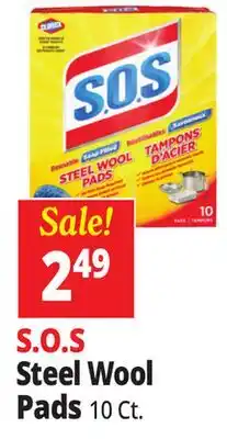 Ocean State Job Lot Clorox S.O.S Steel Wool Pads 10 Count offer