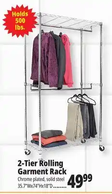 Ocean State Job Lot 2-Tier Rolling Garment Rack offer