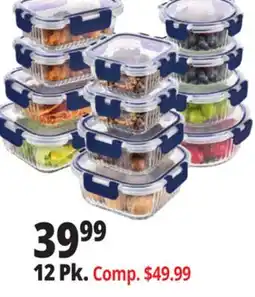 Ocean State Job Lot Home Living 12 Piece Glass Navy Storage Set with Lids offer