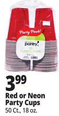 Ocean State Job Lot Red or Neon Party Cups offer