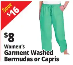 Ocean State Job Lot Women's Garment Washed Bermudas or Capris offer