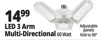 Ocean State Job Lot LED 3 Arm Multi-Directional offer
