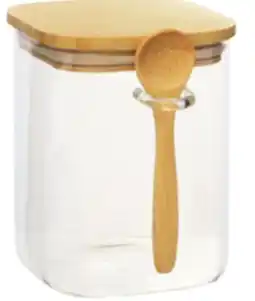 Ocean State Job Lot Glass Storage Jars Bamboo With Spoon offer