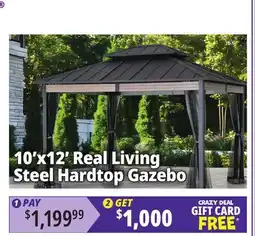 Ocean State Job Lot 10'x12' Real Living Steel Hardtop Gazebo offer