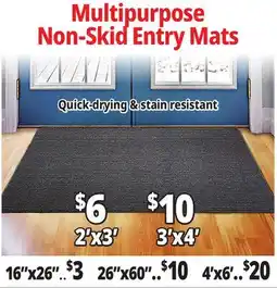 Ocean State Job Lot Multipurpose Non-Skid Entry Mats offer