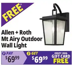 Ocean State Job Lot Allen + Roth Mt Airy Outdoor Wall Light offer