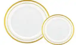 Ocean State Job Lot Smith & Callahan Plastic Plate Gold Rim 20 ct 7.5 offer