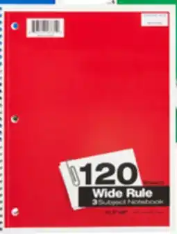 Ocean State Job Lot Student Notebooks 3 Subject 120 Ct offer