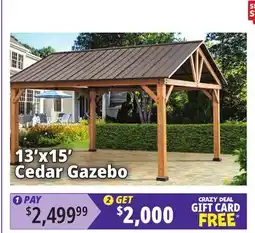 Ocean State Job Lot 13'x15' Cedar Gazebo offer