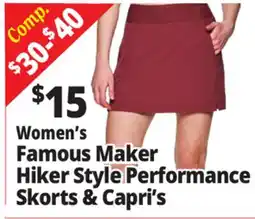 Ocean State Job Lot Women's Famous Maker Hiker Style Performance Skorts & Capri's offer