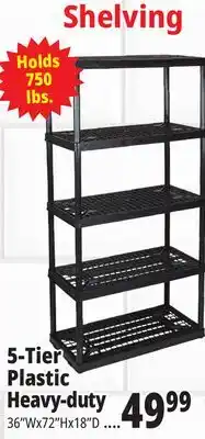 Ocean State Job Lot 5-Tier Plastic Shelving Heavy-duty offer