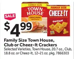 Stop&Shop Family Size Town House, Club or Cheez-It Crackers offer