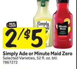 Stop&Shop Simply Ade or Minute Maid Zero offer