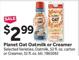 Stop&Shop Planet Oat Oatmilk or Creamer offer