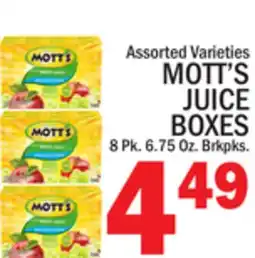 C Town MOTT'S JUICE BOXES offer
