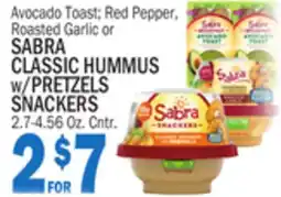 C Town SABRA CLASSIC HUMMUS w/PRETZELS SNACKERS offer