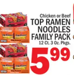 C Town TOP RAMEN NOODLES FAMILY PACK offer