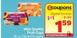 Weis Markets Weis Quality Fruit Cups offer