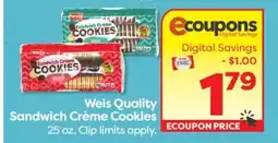Weis Markets Weis Quality Sandwich Crème Cookies offer