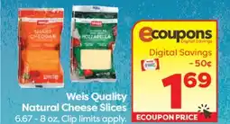 Weis Markets Weis Quality Natural Cheese Slices offer